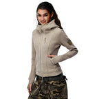 Women's Retro Slim Fit Zip-Up Hooded Jacket