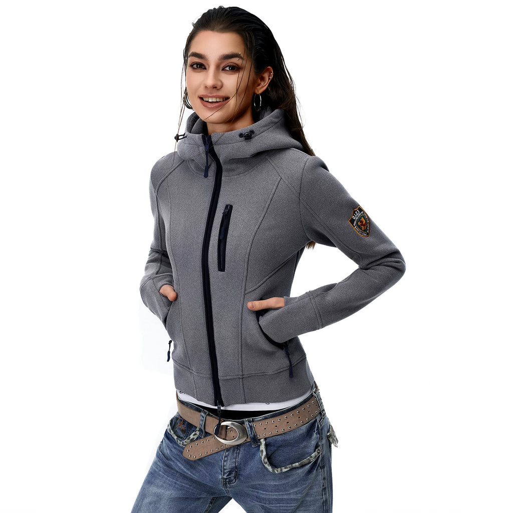 Women's Retro Slim Fit Zip-Up Hooded Jacket