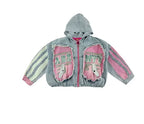 Women's Retro Splicing Hooded Denim Jacket Loose Fit