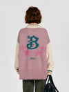 Women's Retro Striped Colorblock Thick Lapel Knit Sweater