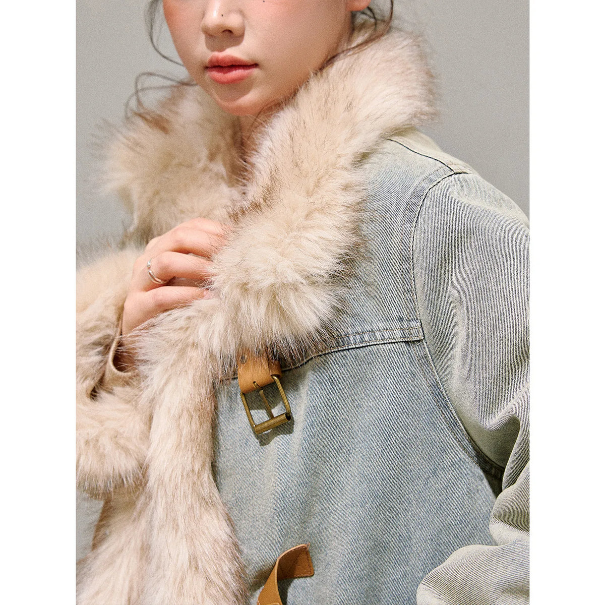 Women's Retro Velvet Denim Jacket and Trousers Two-Piece Set