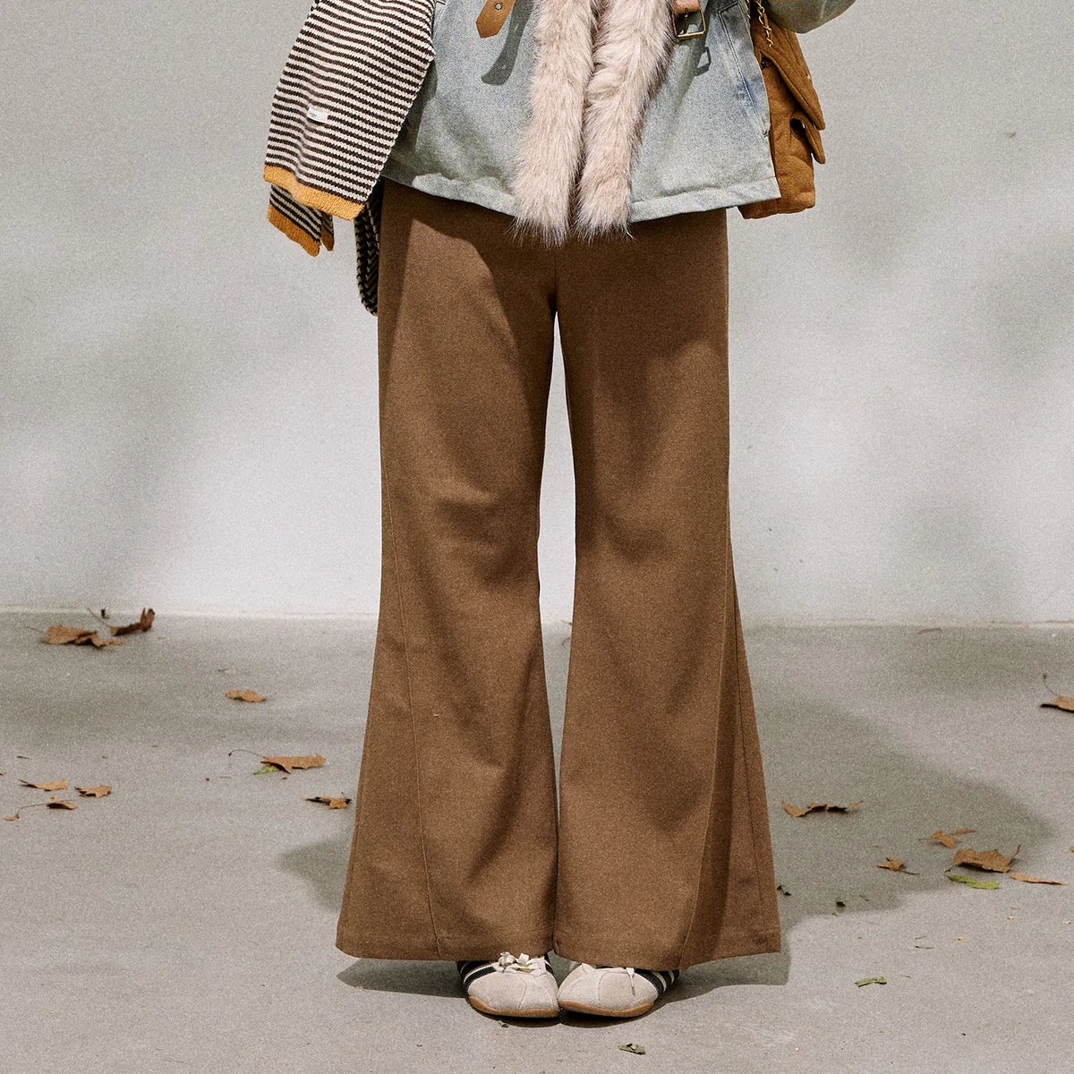 Women's Retro Velvet Denim Jacket and Trousers Two-Piece Set