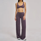 Women's Seamless Long Sleeve Leggings Sports Bra Workout Yoga Set
