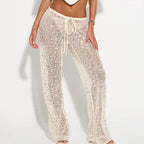 Women's Sequined Mesh Fringe O-Neck Crop Top and Skirt Two-Piece Set