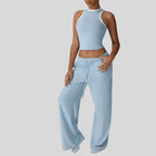 Women's Sleeveless Vest and Leggings Sports Suit Set