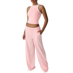 Women's Sleeveless Vest and Leggings Sports Suit Set
