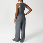Women's Sleeveless Vest and Leggings Sports Suit Set