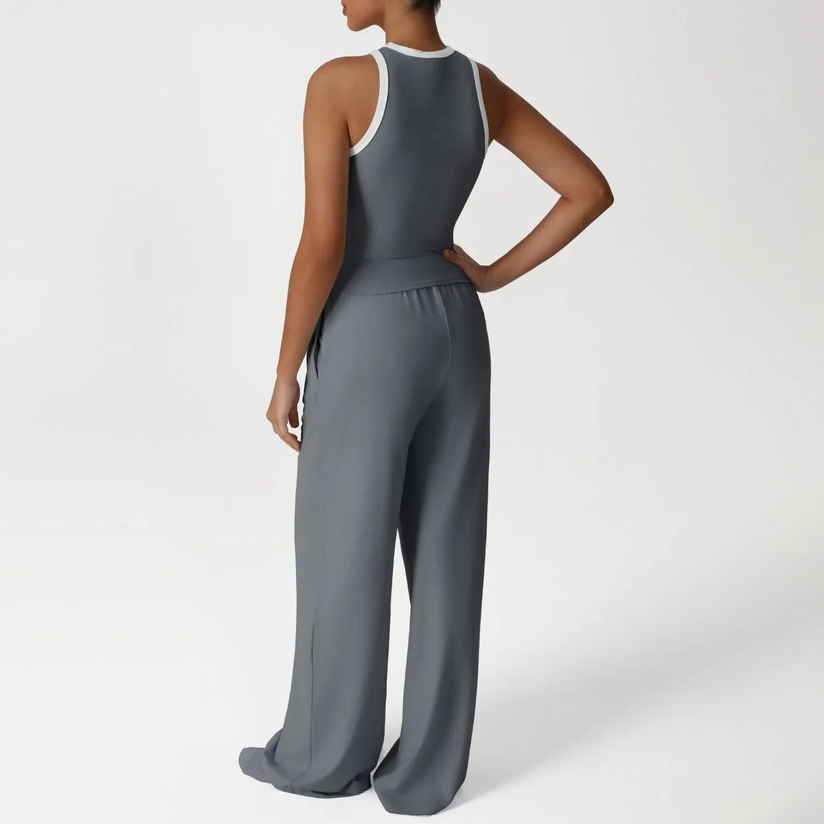 Women's Sleeveless Vest and Leggings Sports Suit Set