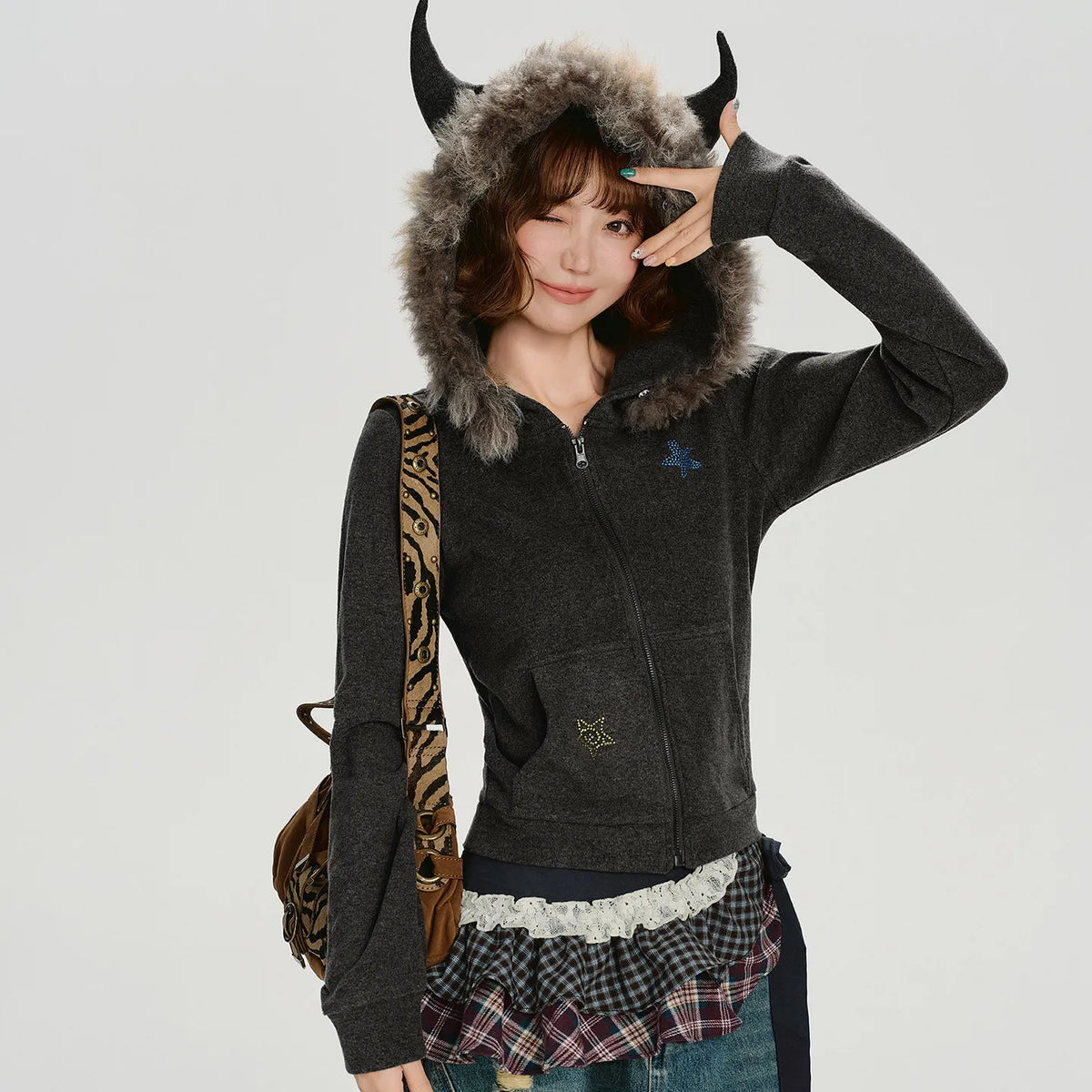 Women's Slim Fit Hooded Short Cardigan Jacket