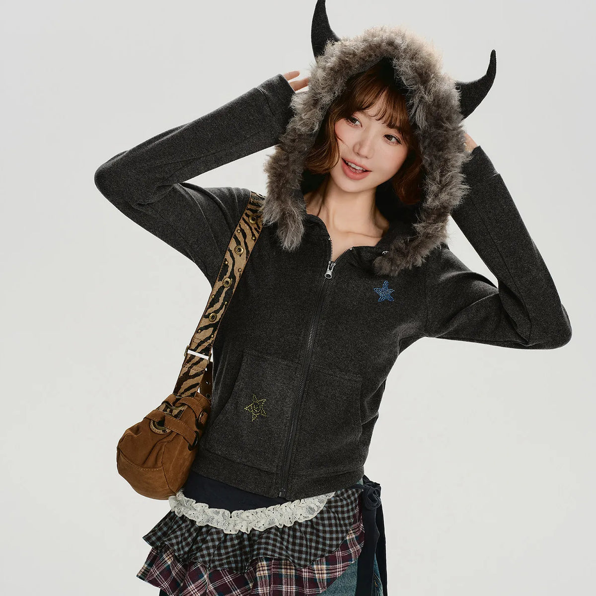 Women's Slim Fit Hooded Short Cardigan Jacket