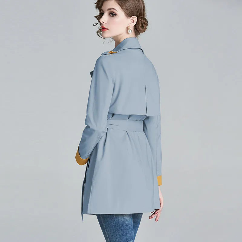 Women's Slim Fit Mid-Length Double Breasted Trench Coat