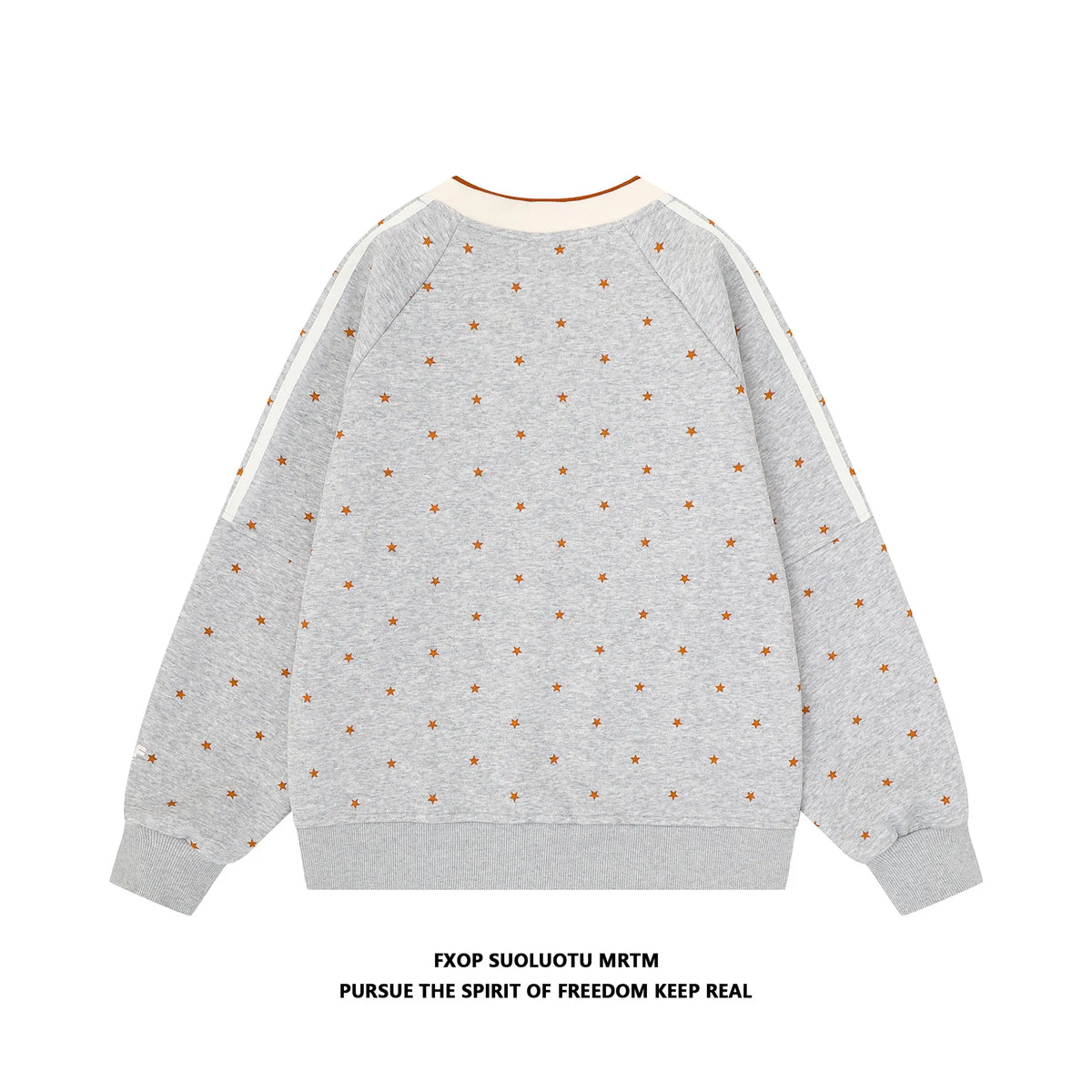 Women's Star Print V-Neck Loose Fit Sweatshirt