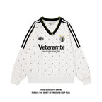 Women's Star Print V-Neck Loose Fit Sweatshirt