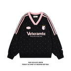 Women's Star Print V-Neck Loose Fit Sweatshirt