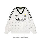Women's Star Print V-Neck Loose Fit Sweatshirt