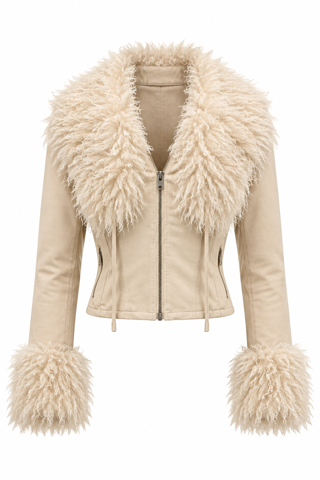 Women's Street Style Plush Splicing Short Jacket