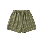 Women's Striped Linen Sleeveless Shirt and Shorts Set Casual Summer