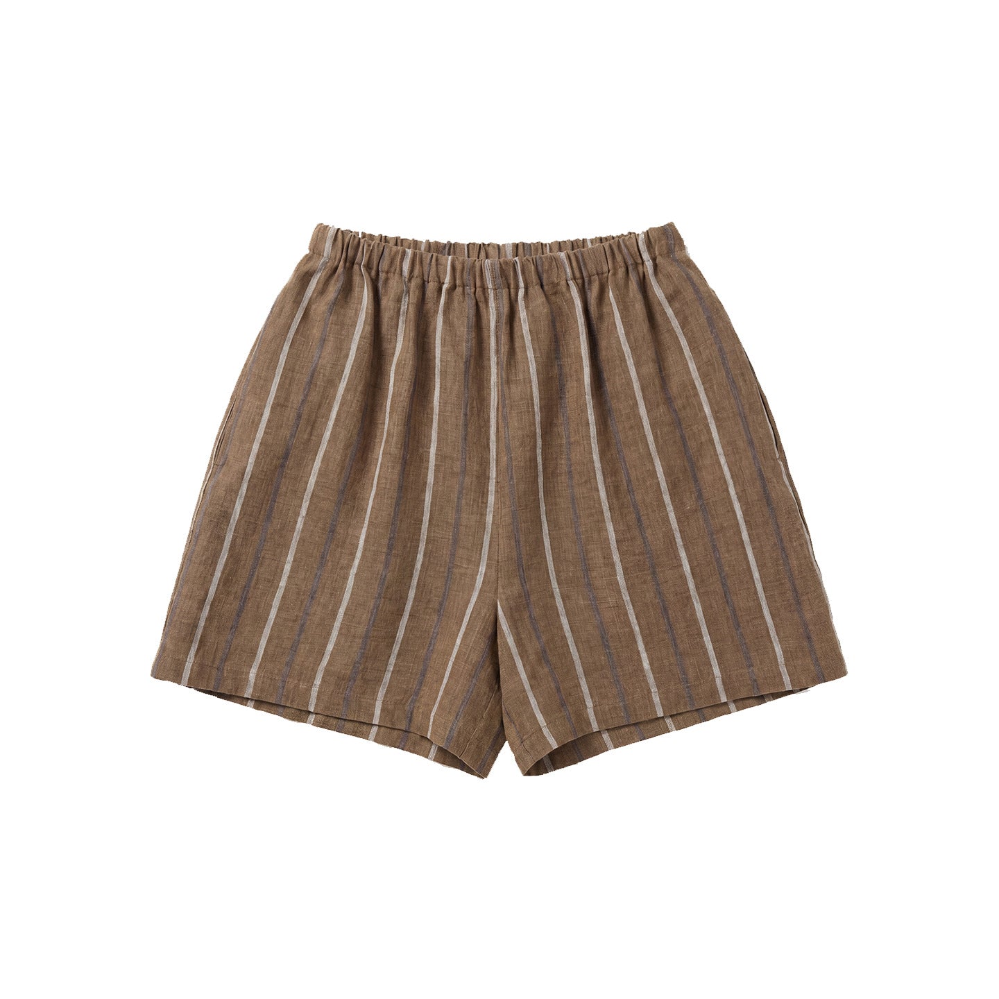 Women's Striped Linen Sleeveless Shirt and Shorts Set Casual Summer