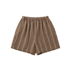 Women's Striped Linen Sleeveless Shirt and Shorts Set Casual Summer