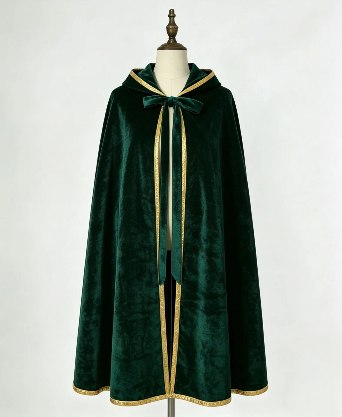 Women's Velvet Colorblock Hooded Long Cloak Cape