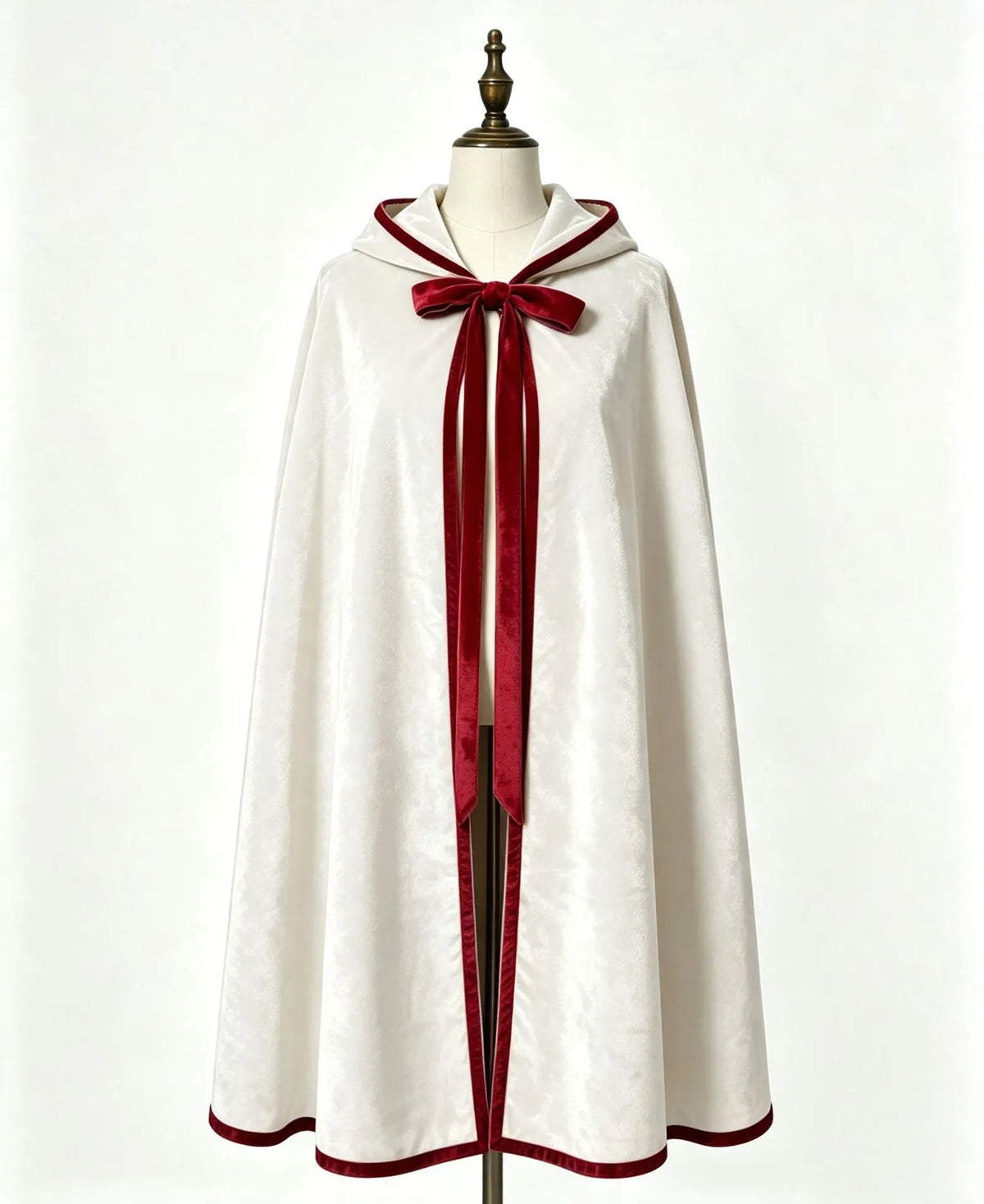 Women's Velvet Colorblock Hooded Long Cloak Cape