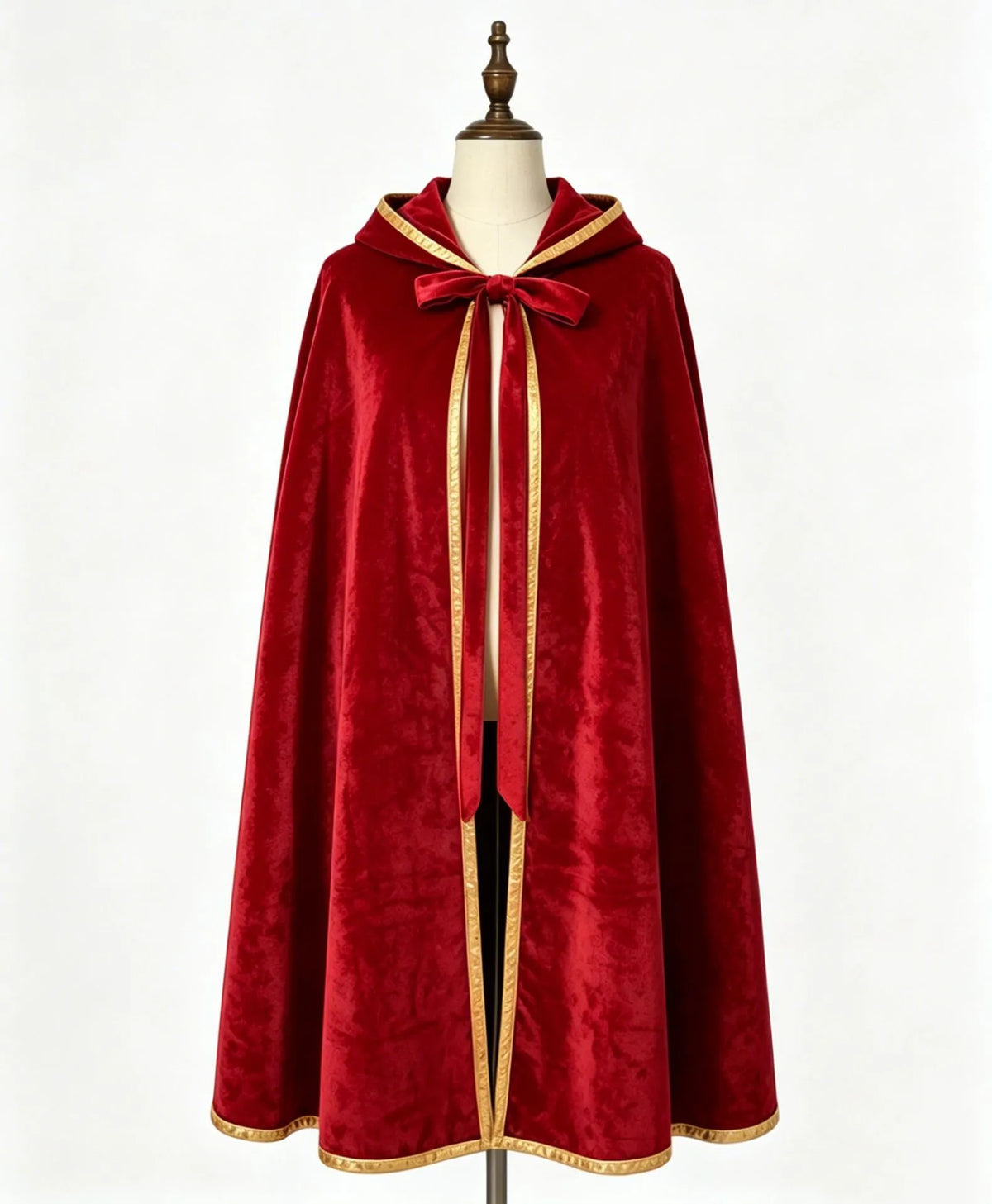 Women's Velvet Colorblock Hooded Long Cloak Cape
