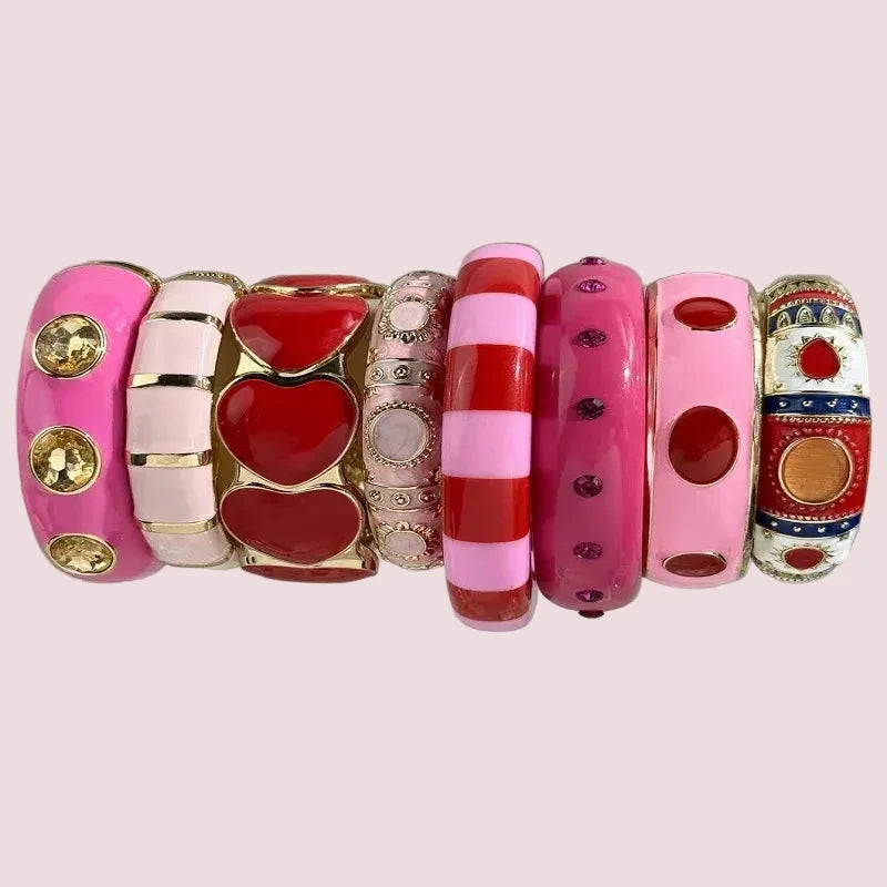 Women's Vintage Enamel Geometric Alloy Cuff Bracelet