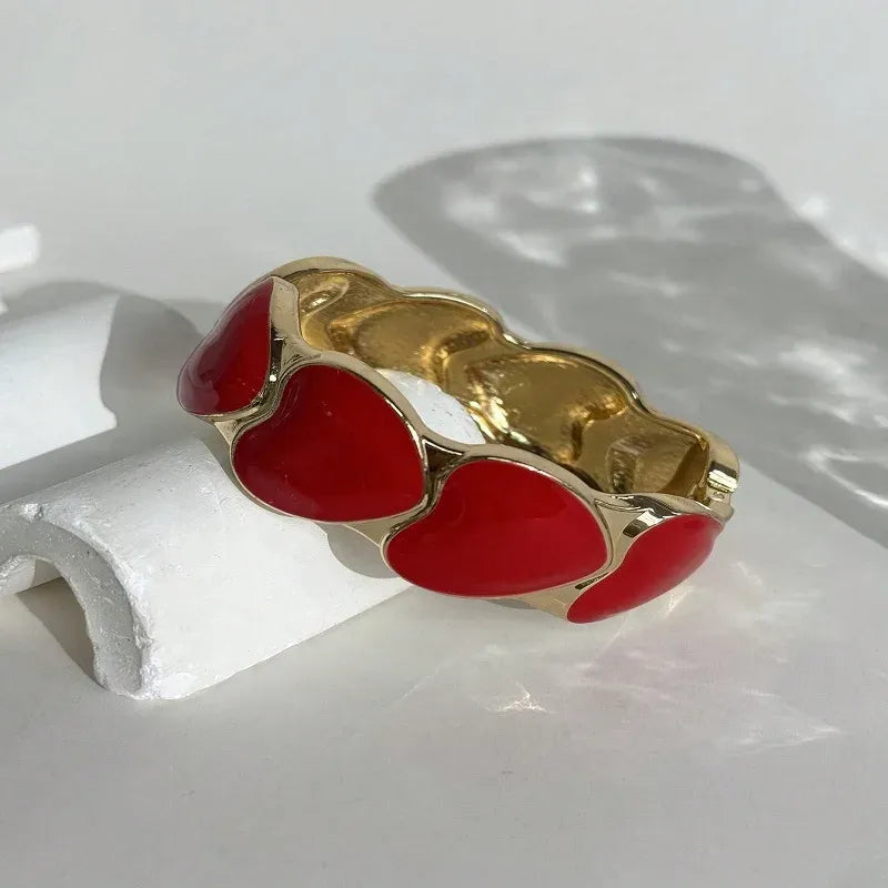 Women's Vintage Enamel Geometric Alloy Cuff Bracelet