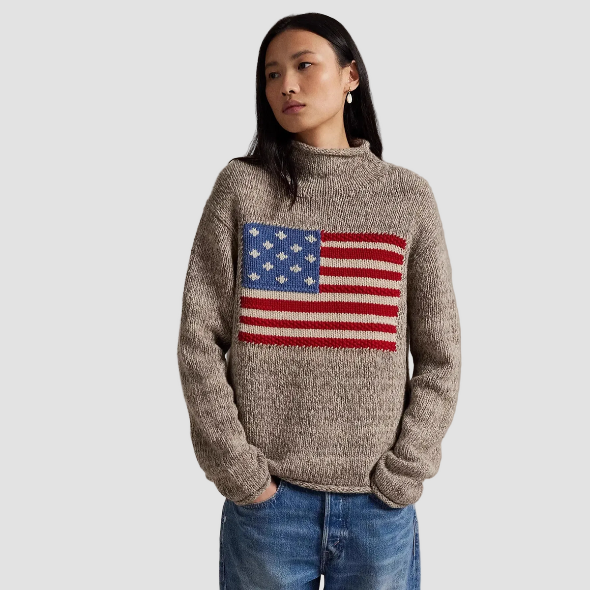 Women's Vintage Loose Pullover Sweater | Crewneck Knitted Top