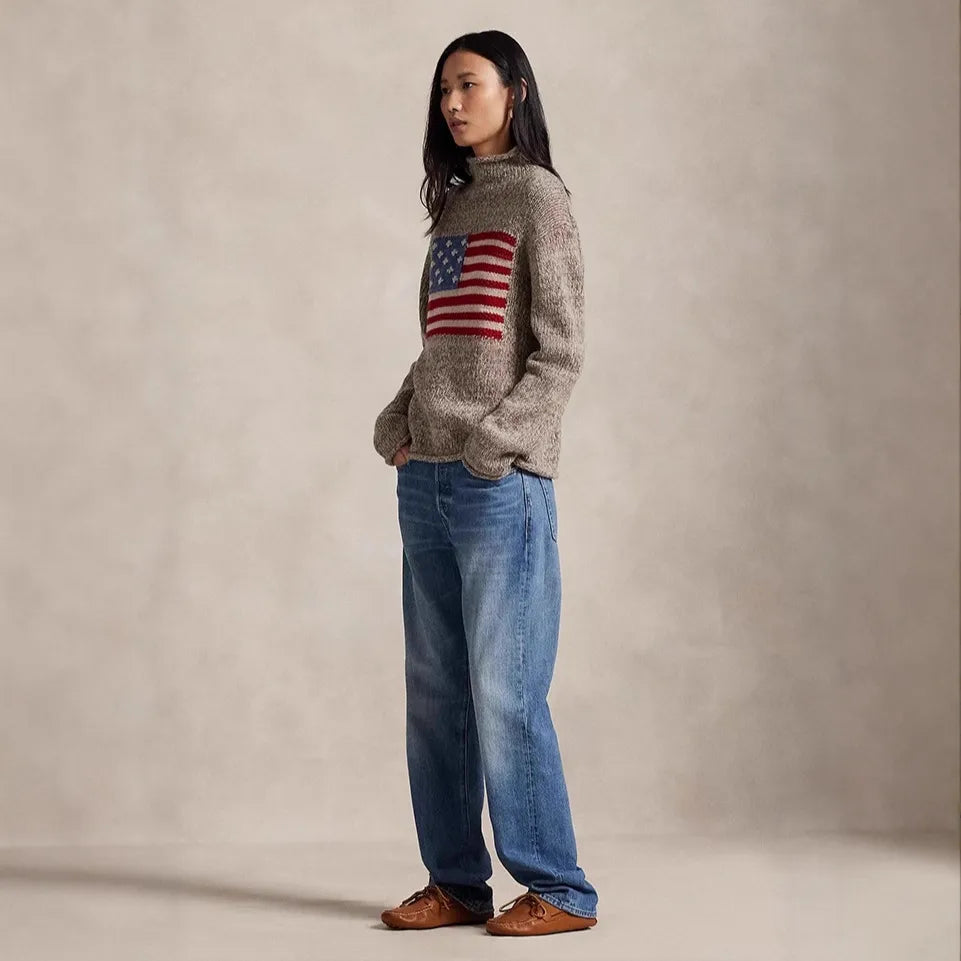 Women's Vintage Loose Pullover Sweater | Crewneck Knitted Top