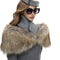 Yellow fur collar + fur cuffs