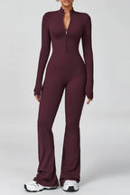 Women's Zipper Front Long Sleeve Tight Yoga Athletic Top