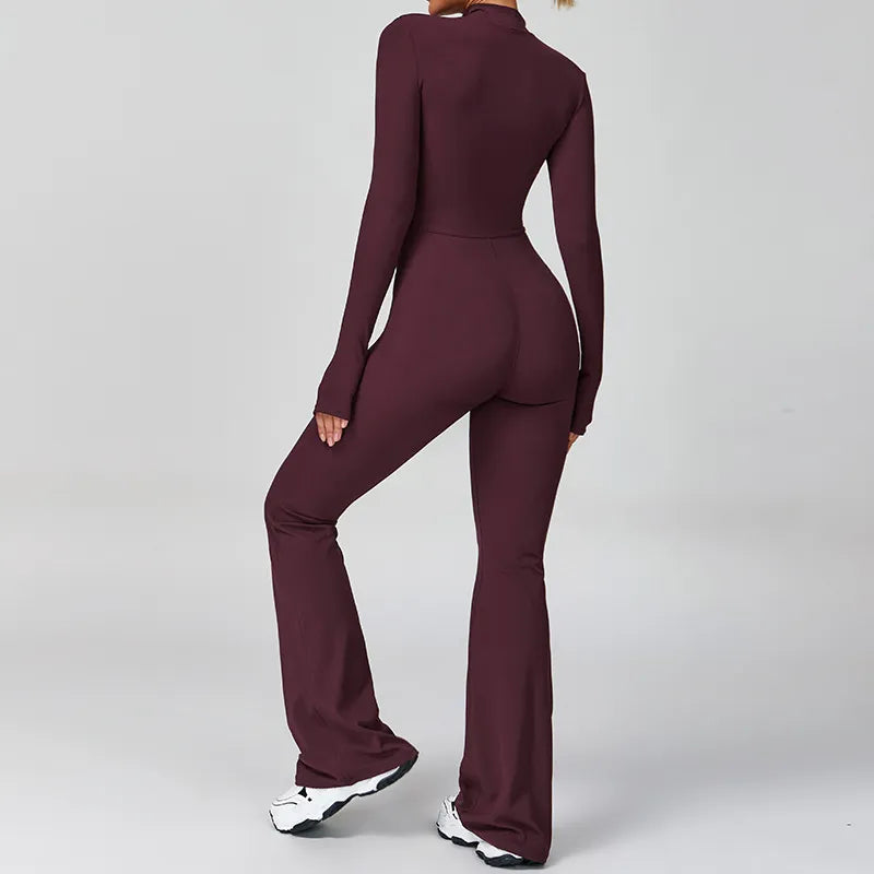 Women's Zipper Front Long Sleeve Tight Yoga Athletic Top