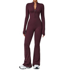 Women's Zipper Front Long Sleeve Tight Yoga Athletic Top
