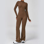 Women's Zipper Front Long Sleeve Tight Yoga Athletic Top